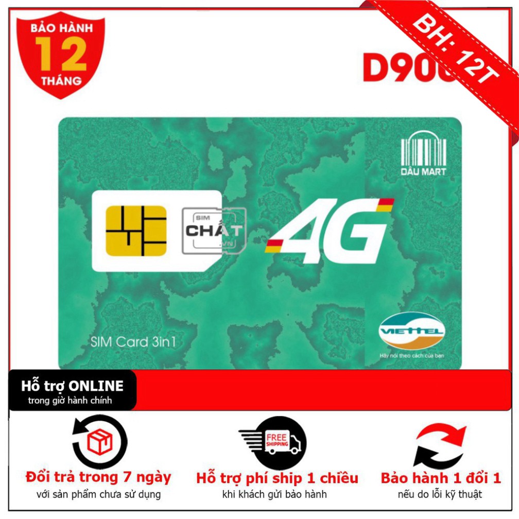 ƯU ĐAI DUY NHAT SIM 4G VIETTEL D900 DÙNG DATA TRỌN GÓI 1 NĂM TẶNG 7GB/THÁNG x 12 THÁNG ƯU ĐAI DUY NHAT