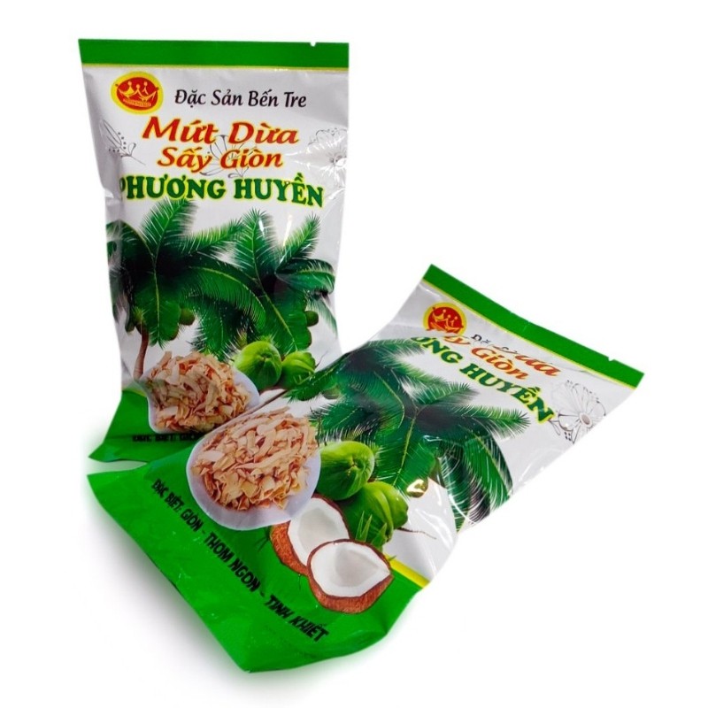 Mứt Dừa Sấy Giòn - Dừa Sấy Giòn -250g Thơm Ngon  - Giòn rụm - Đặc Sản Bến Tre  TAHUFOOD