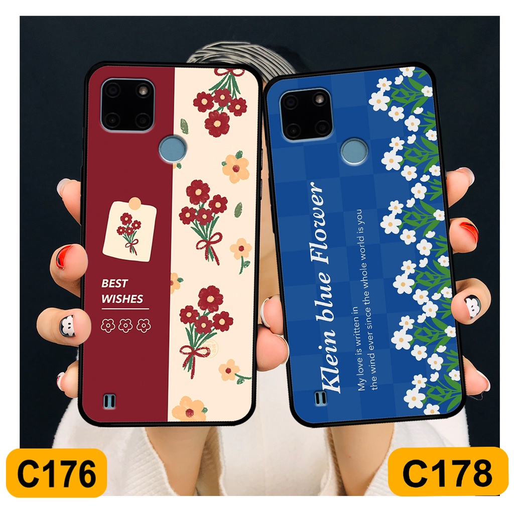 Ốp Realme C21Y - C25 - C25Y in hình hoa cỏ nhẹ nhàng,họa tiết caro xinh xắn.ốp lưng chống sốc