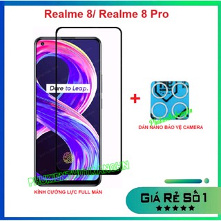 Combo Realme 8 / Realme 8 Pro kính cường lực full màn hình + dán bảo vệ camera chống xước chống bụi bẩn