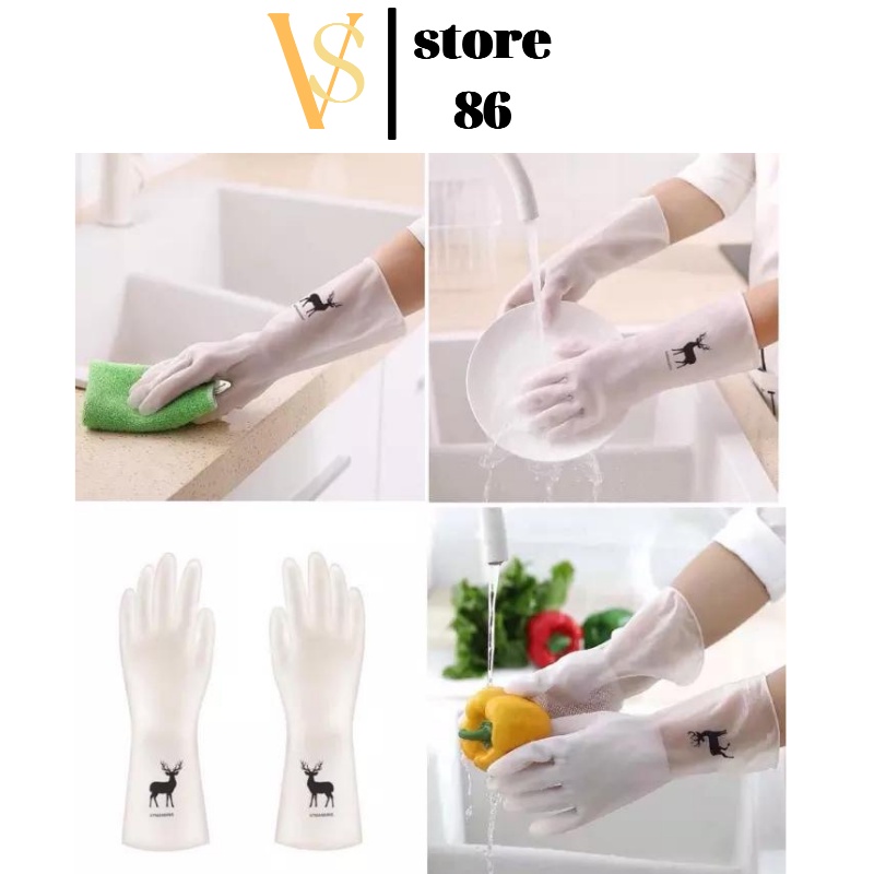 Găng tay cao su con hươu siêu bền dai chống ăn mòn bảo vệ đôi tay của bạn