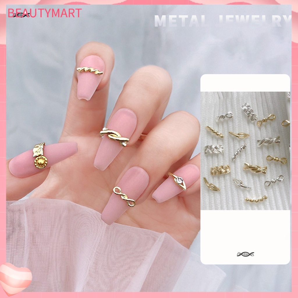 Bộ 20 Phụ Kiện Trang Trí Móng Tay 3D Bằng Hợp Kim Chống Rỉ Sét DIY