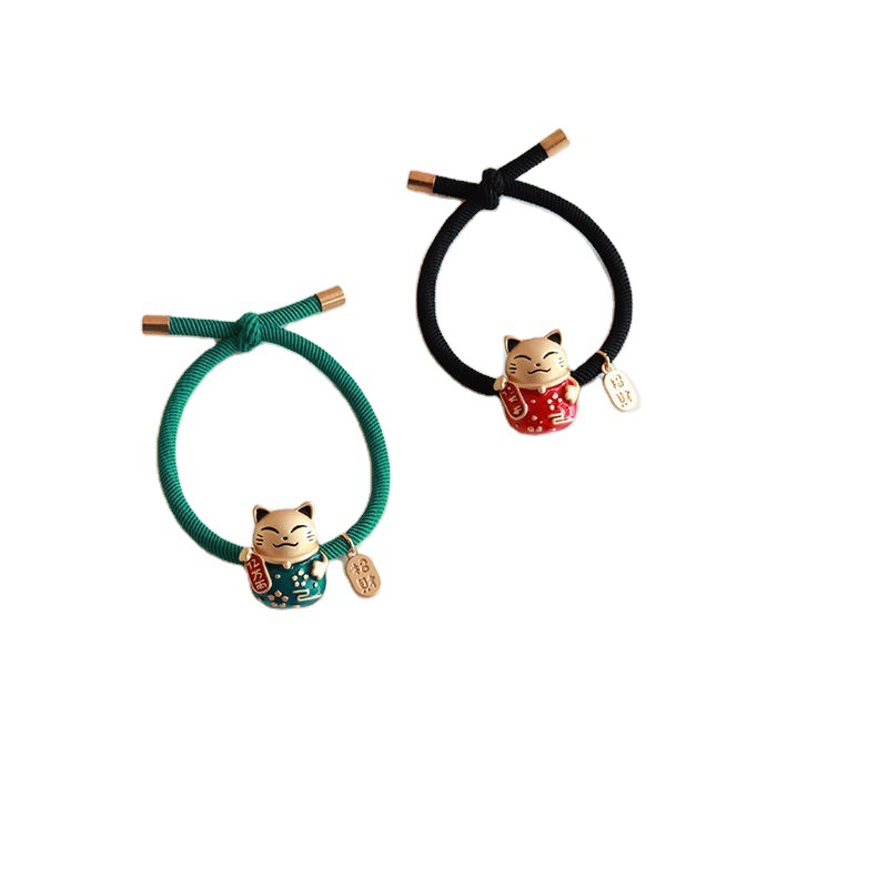 Dây buộc tóc hình mèo may mắn dễ thương cho nữ