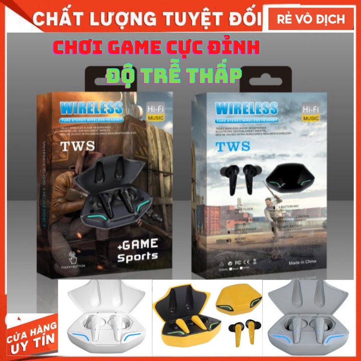 Tai Nghe Bluetooth không dây Gaming X15PRO 5.0 TWS, Bass mạnh mẽ, độ trễ cực thấp khi chơi game , pubg, Có Mic,Nhiều Màu