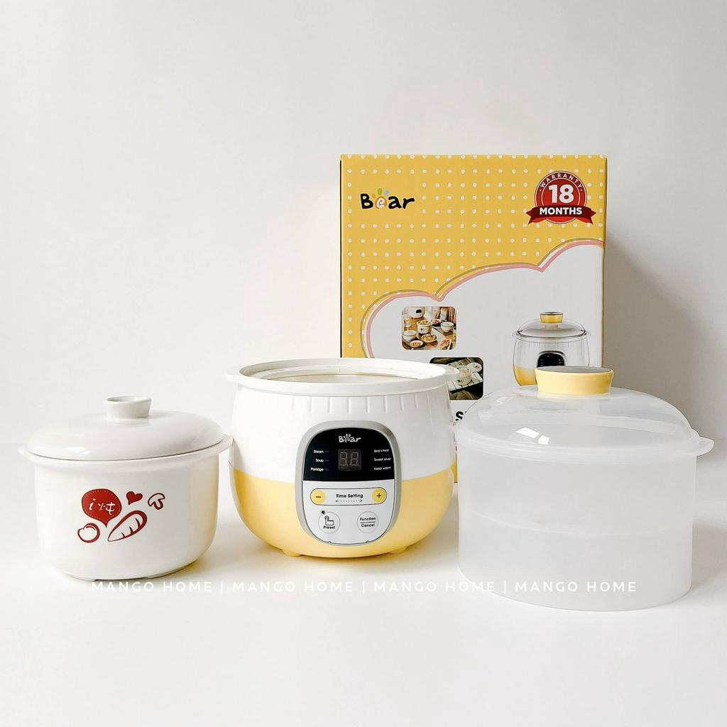 Nồi Nấu Cháo Chậm Bear  0.8L, Nấu Cháo ăn dặm Nồi Chưng Yến Bản Quốc Tế Bảo Hành 18 Tháng