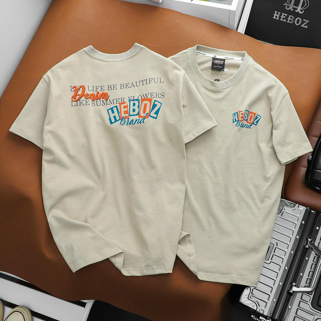 Áo thun nam cổ tròn chất vải cotton 2 chiều cao cấp right print Heboz 3M - 00001533