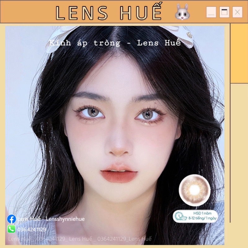 ✨Lens kính áp tròng màu nâu BROWN tây nhẹ tone Hàn Quốc - Lens Huế