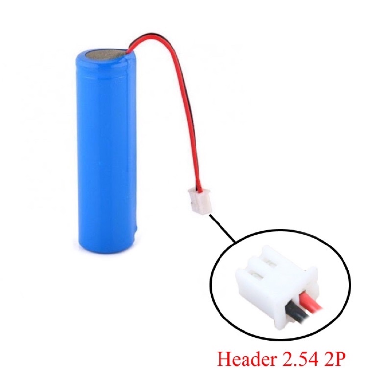 Pin sạc 18650 3.7v cho loa bluetooth, đèn led có jack header 2.0 tiện dụng