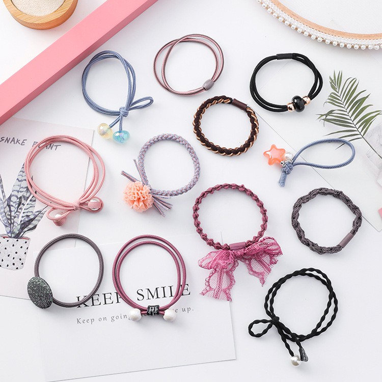 Set hũ 12 kiểu cột tóc sịn sò phong cách Hàn 12 cực cute giá rẻ