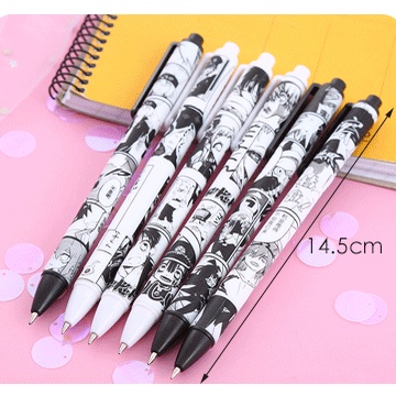 Bút Bi Viết Anime Bút Bấm Huazijun - Bút Bi Nước Học Sinh, Sinh Viên Văn Phòng Mực Đen