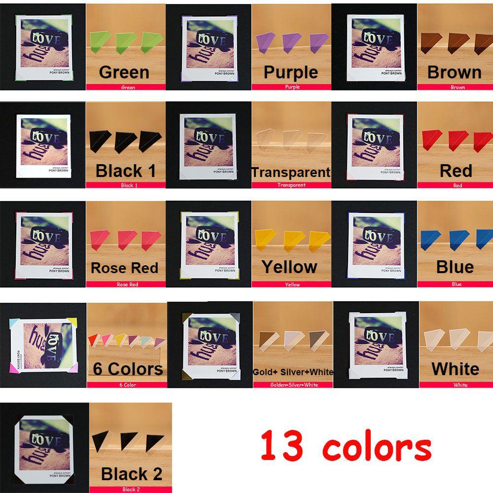 RAINBOW 10 Tấm Bọc Góc Ảnh Mới Bảo Vệ Sổ Lưu Niệm Thủ Công Cổ Điển