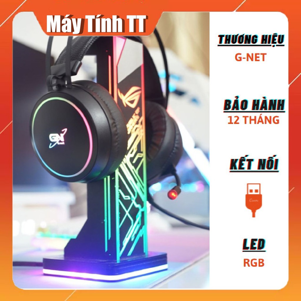 Tai nghe gaing  GNET G09 7.1 FullBox có LED RGB có mic âm thanh 7.1 màu đen - Hàng Chính Hãng bảo hành 12 tháng