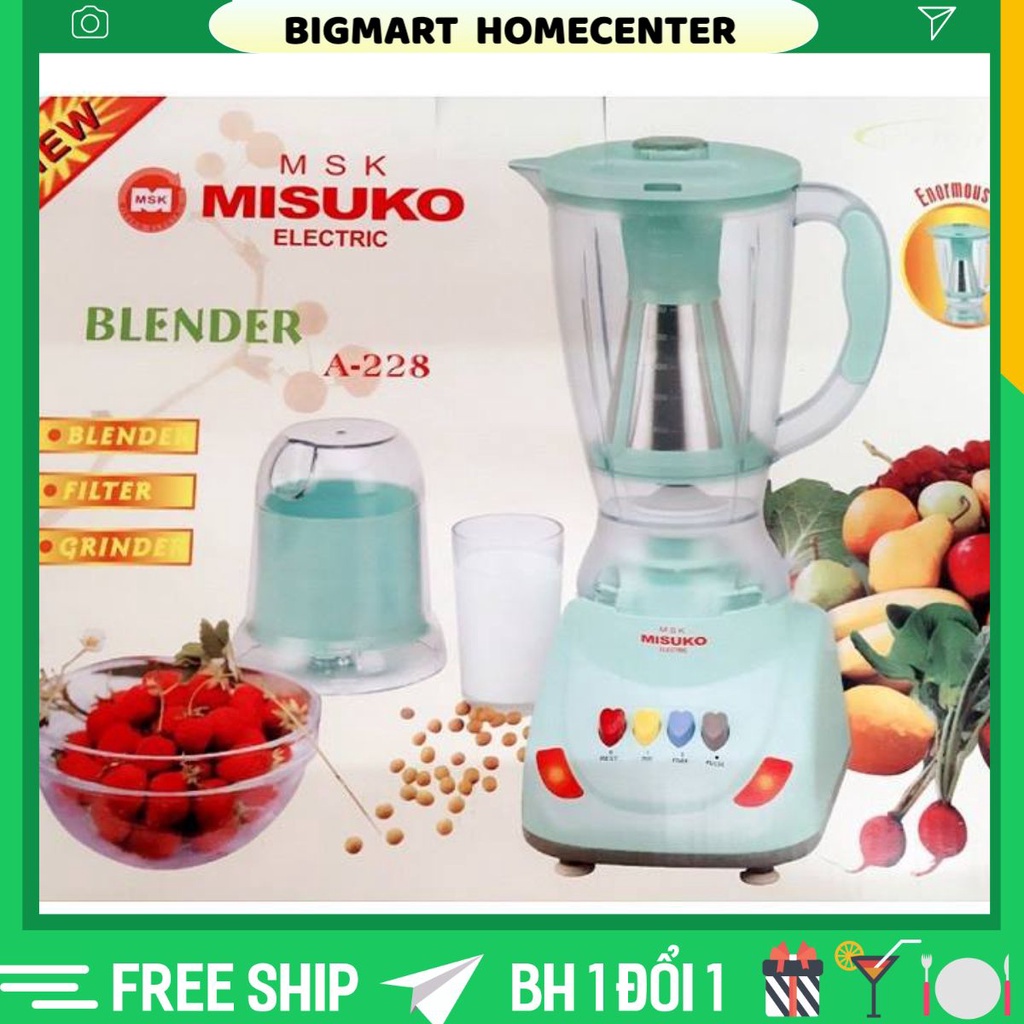 Máy Xay Sinh Tố ⭐️FREESHIP⭐️Máy Xay Đa Năng Misuko Siêu Khoẻ - A228
