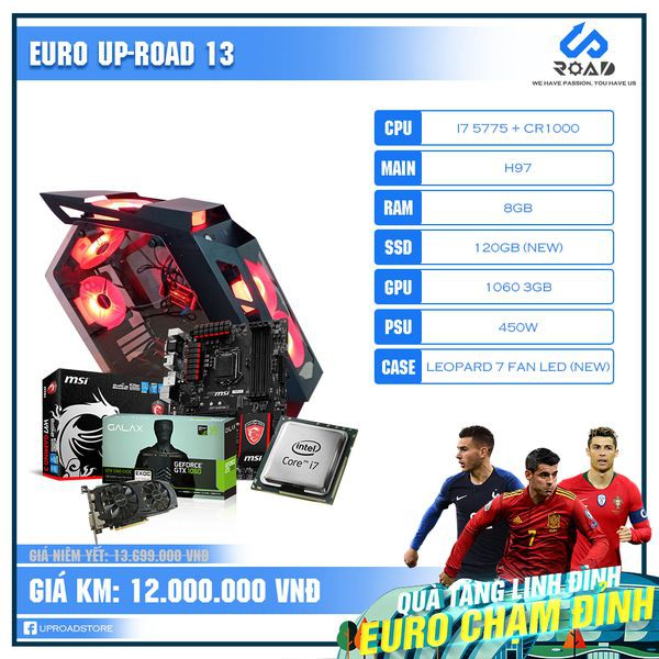 [QUÀ TẶNG LINH ĐÌNH - EURO CHẠM ĐỈNH] Bộ PC Gaming I7 5775C H97 Ram 8GB GTX1060 3GB SSD 120 Nguồn 450W Tản CR1000 | BigBuy360 - bigbuy360.vn