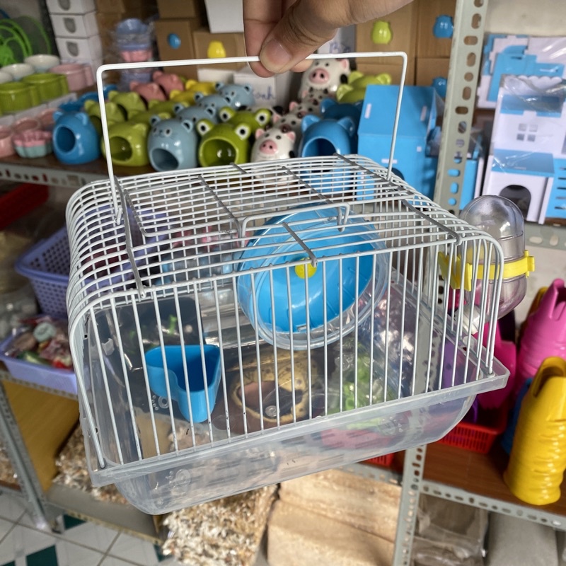 Lồng hamster đế trong full phụ kiện