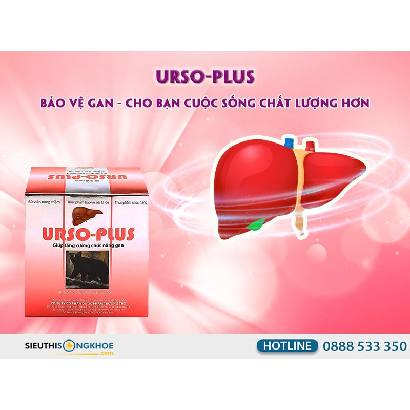 Urso Plus - Bổ Gan, Lợi Mật -  Tăng cường chức năng gan, Giúp thải độc gan , làm mát gan, hạ men gan - Hộp 60v