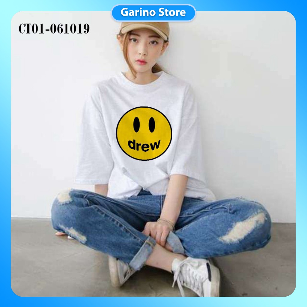 Áo thun nam nữ unisex ngắn tay không cổ đẹp Mặt Cười Drew Garino Store | BigBuy360 - bigbuy360.vn