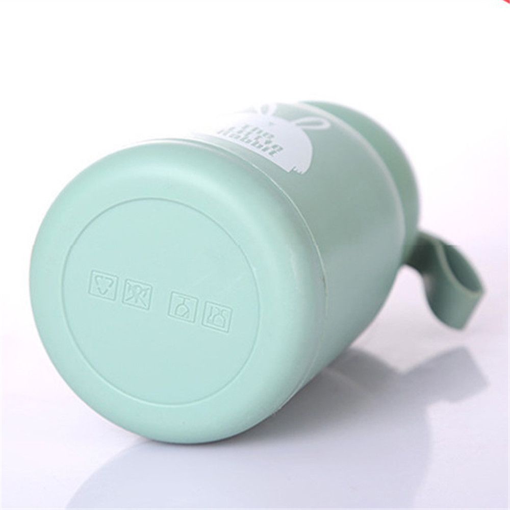 Bình nước thủy tinh giữ nhiệt họa tiết thỏ hoạt hình tùy chọn màu sắc dễ thương cho t