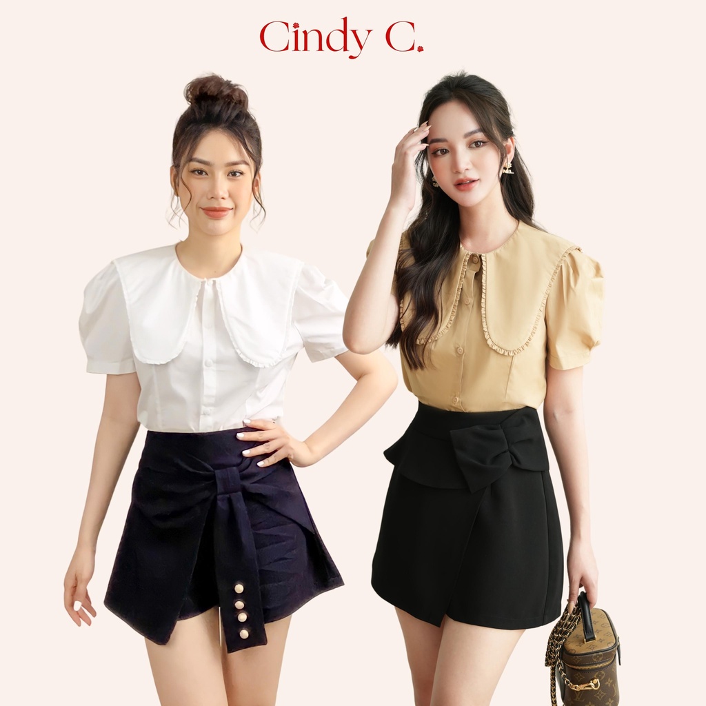 Áo Sơ Mi Ngắn Tay Anita CINDY C chất liệu Kate thiết kế nhẹ nhàng nữ tính 22076