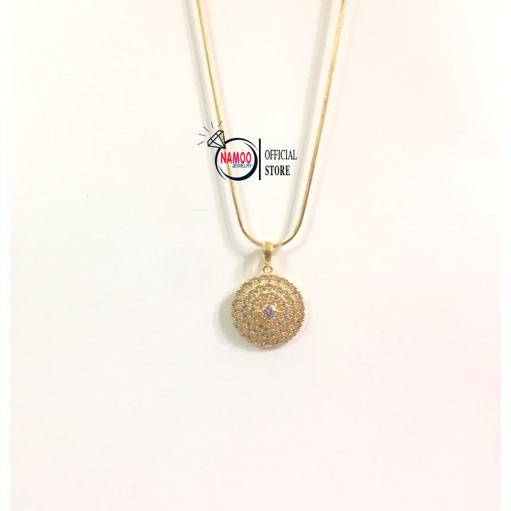 Dây Chuyền Hoa Đá Nữ, Vòng Cổ Mạ Vàng V656 Namoo Jewelry