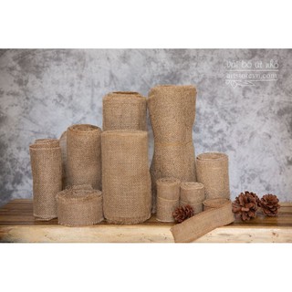 Ruy băng vải bố thô trơn cuộn 2 mét nhiều kích cỡ