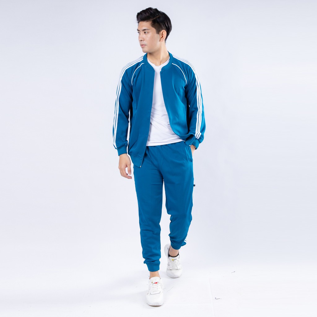 Đồ bộ nam quần áo thể thao có khóa kéo chất polyester co giãn mềm mịn hottrend