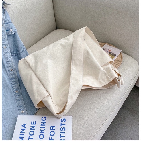 Túi Đeo Chéo Nữ vải canvas dạng hộp Túi Đeo Vai đi học đi chơi phong cách Hàn Quốc có ngăn nước