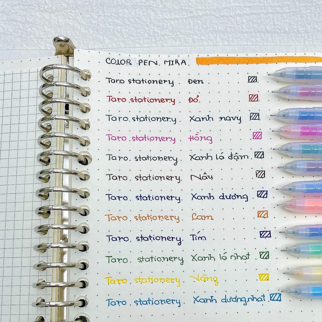 Bút gel nhiều màu Take Note từ vựng tiện dụng A01 Taro Stationery
