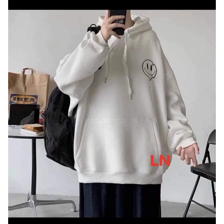 Áo hoodie lô gô mặt cười nhọn