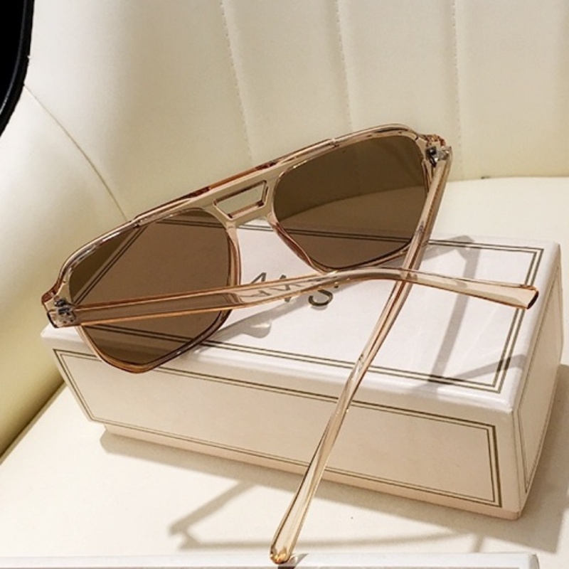 (JIUERBA) Kính Mát Gọng Vuông Đôi Thời Trang Phương Tây Retro