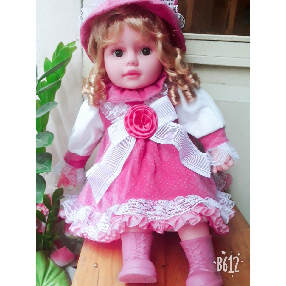 Búp bê cao cấp to áo nhung mềm, đài 60 cm nặng 900 gam, mình bông mềm biết phát nhạc khi chạm vào