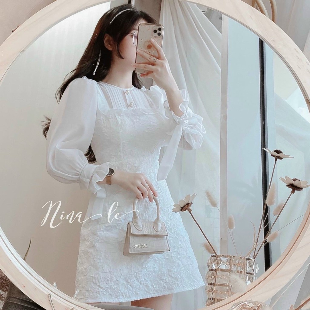 ĐẦM GẤM TAY VOAN PLI NGỰC (KÈM VIDEO HÌNH THẬT) | BigBuy360 - bigbuy360.vn