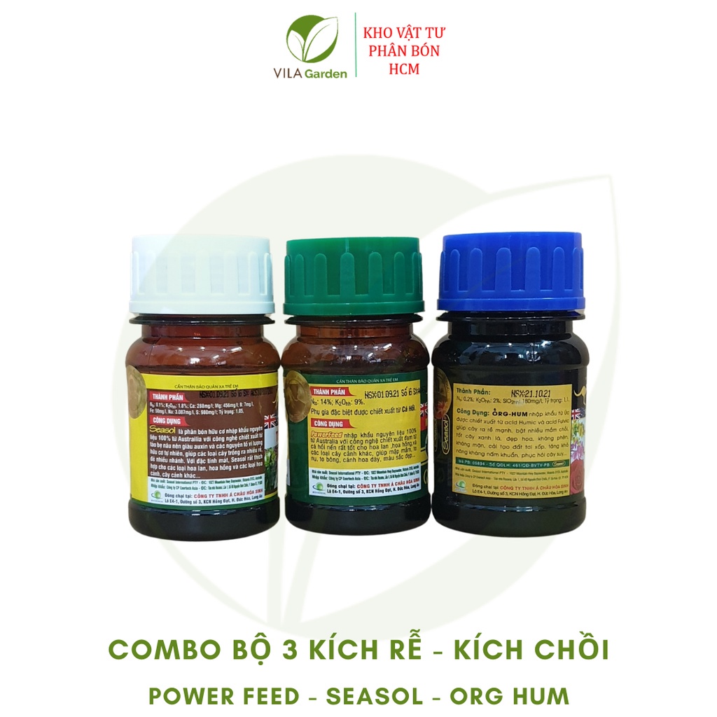 Combo Bộ Ba Kích Rễ - Kích Chồi Powerfeed_Seasol _Org-Hum 100ml