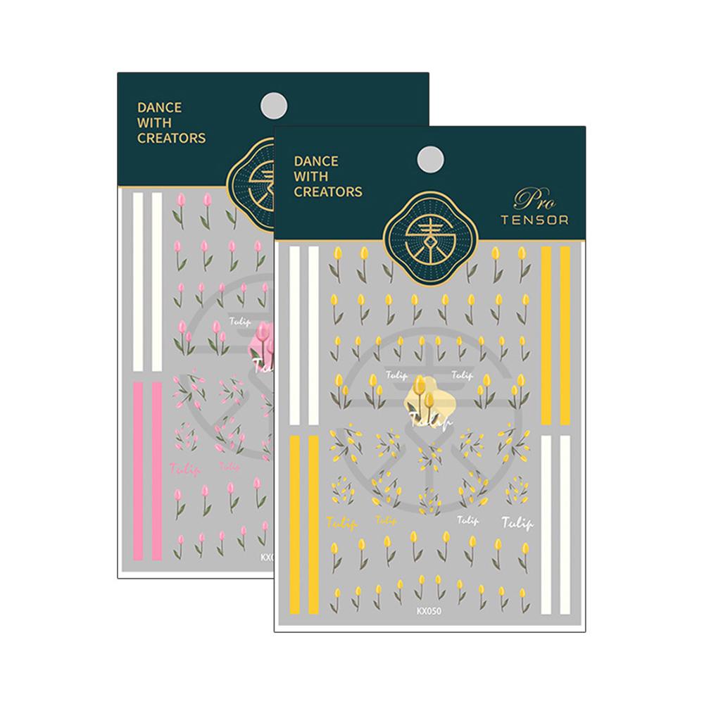 OCEANMAP Miếng Dán Trang Trí Móng Tay 5D Hình Hoa Xinh Xắn