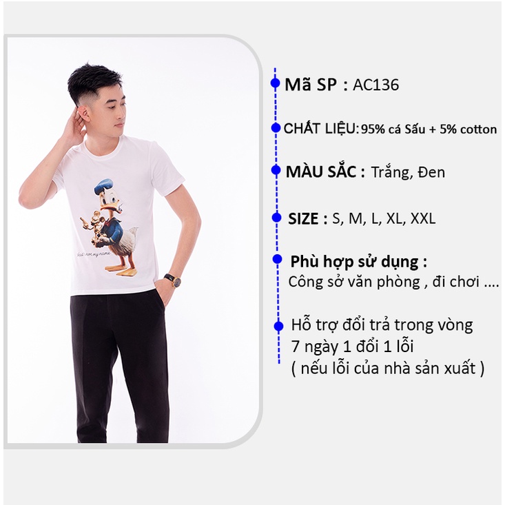 Áo thun Vịt Donald Chất Liệu 100% Cotton Thoáng Mát AZILA