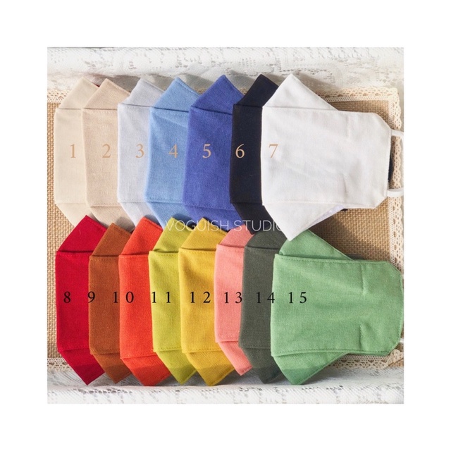 Combo 5 Khẩu Trang Linen Sợi Tự Nhiên Cotton 3 Lớp Kháng Khuẩn