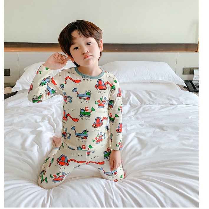 Bộ Đồ Ngủ Tay Dài Chất Cotton In Họa Tiết Hoạt Hình Dễ Thương Thoải Mái Thời Trang Mùa Thu Cho Bé Trai Và Gái 7 Tuổi