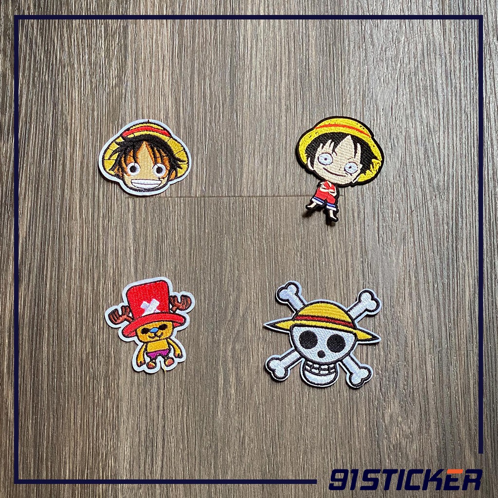 Patch/Sticker vải ủi One Piece, Luffy dùng cho quần áo, mũ nón, phụ kiện.....