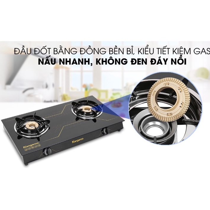 Bếp gas đôi Kangaroo KG516M Hàng trưng bày+ Tặng dây gas, tiết kiệm gas- Bảo hành 12 tháng