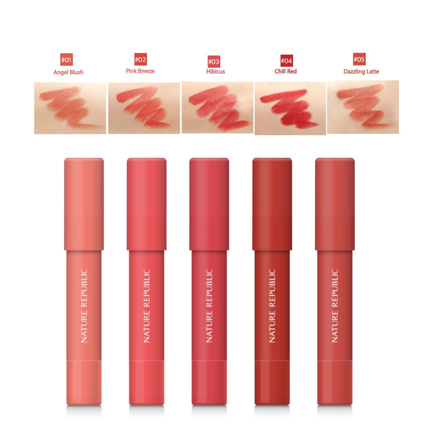 [HSD ngắn] Son sáp mềm mướt như nhung NATURE REPUBLIC Eco Crayon Lip Velvet 2.8g