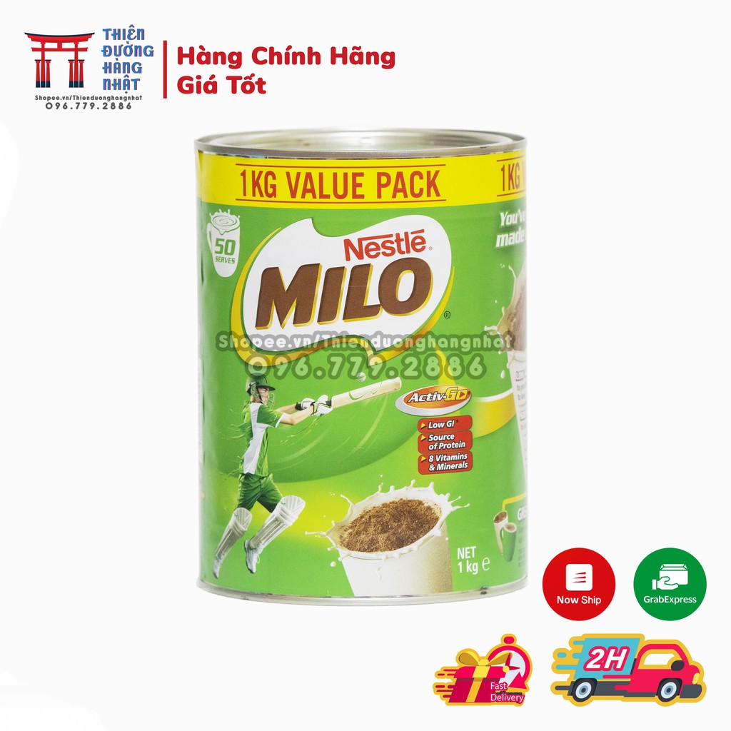 Sữa Milo hàng Úc, phát triển chiều cao vượt trội cho bé hộp thiếc trơn 1kg [Date 4/2022] | WebRaoVat - webraovat.net.vn