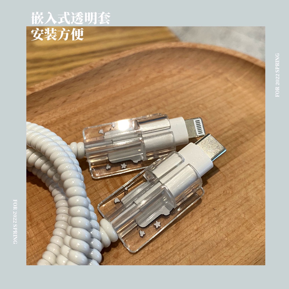 Phụ Kiện Bảo Vệ Đầu Dây Cáp 4 Trong 1 Kiểu Dáng Hoạt Hình Dễ Thương