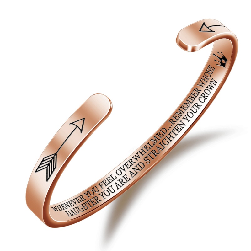 Vòng Tay Thép Không Gỉ Khắc Chữ Cho Ngày Của Mẹ Và Con Gái