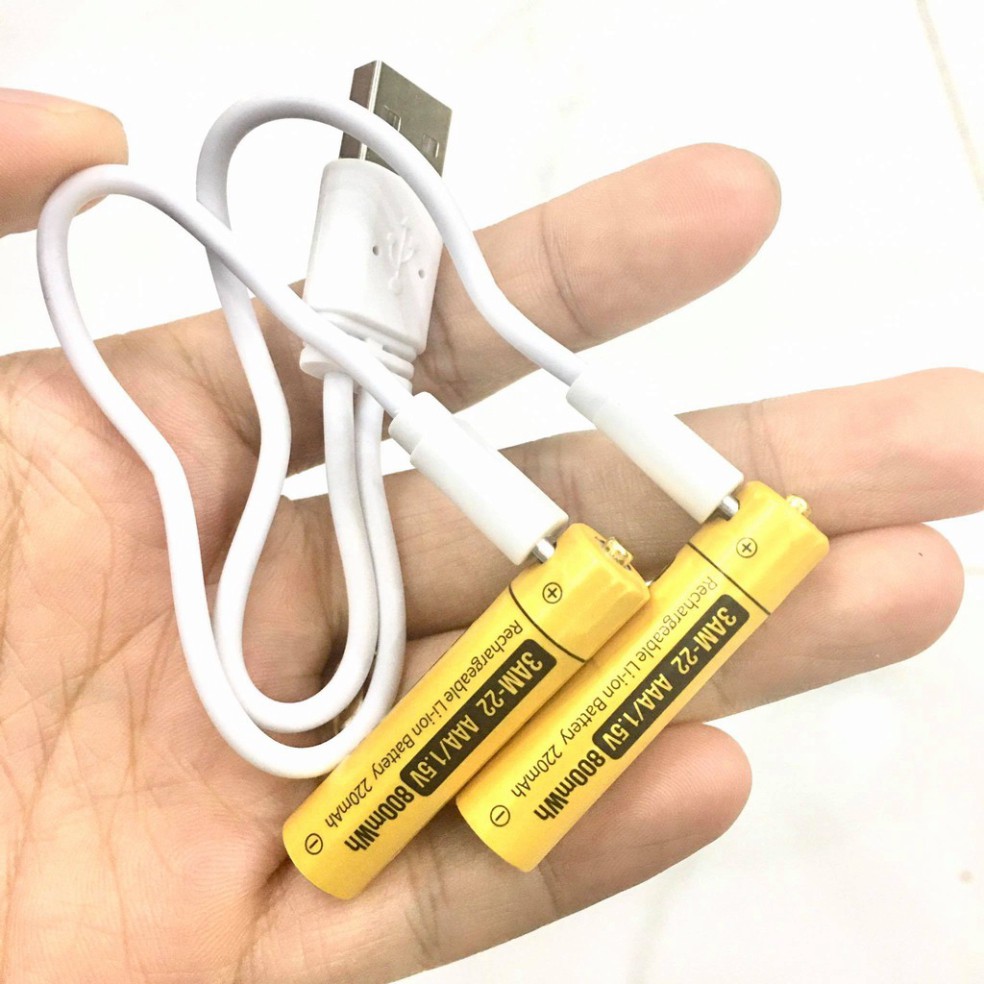 Vỉ 2 Pin đũa sạc AAA cao cấp Beston 1.5V Dung lượng cao sạc nhanh trực tiếp bằng cổng micro USB | Pin sạc 3A cao cấp