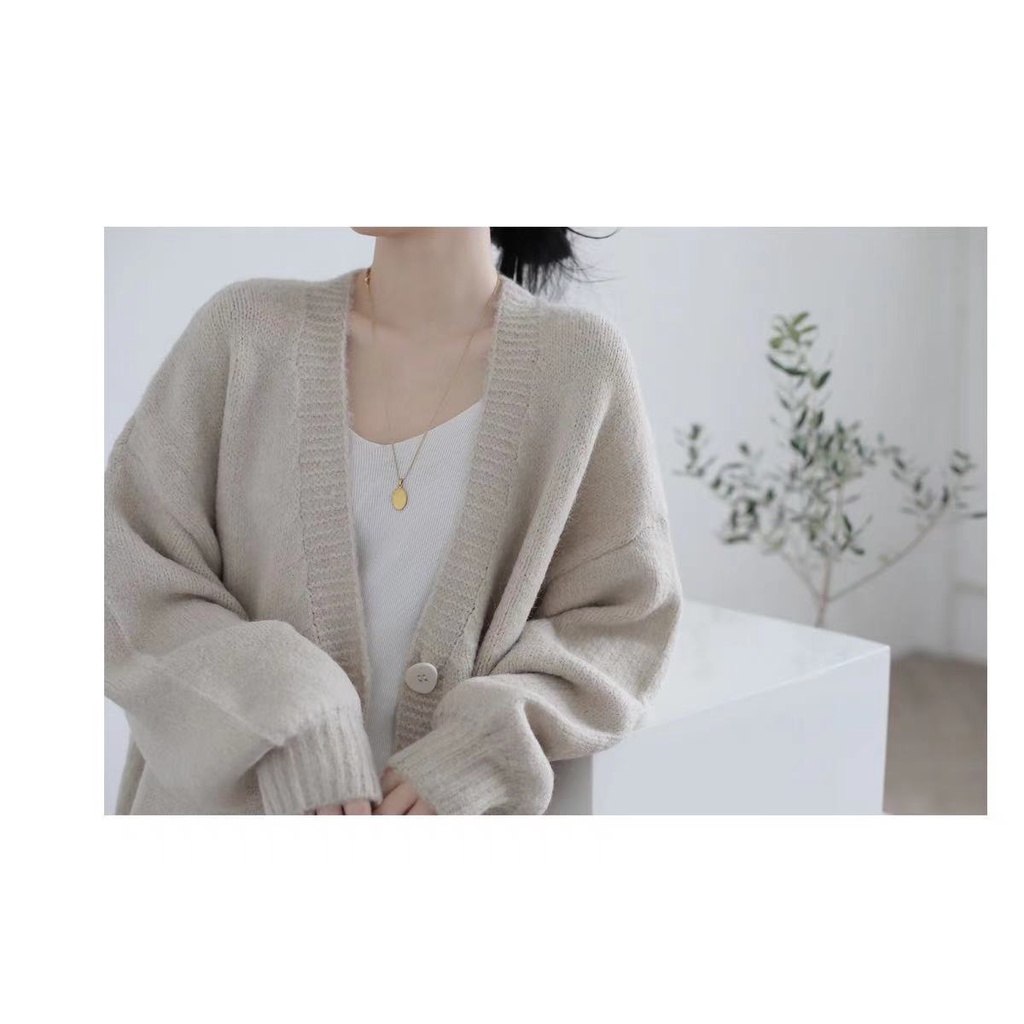 Áo Cadigan Len Nữ Dáng Rộng 845