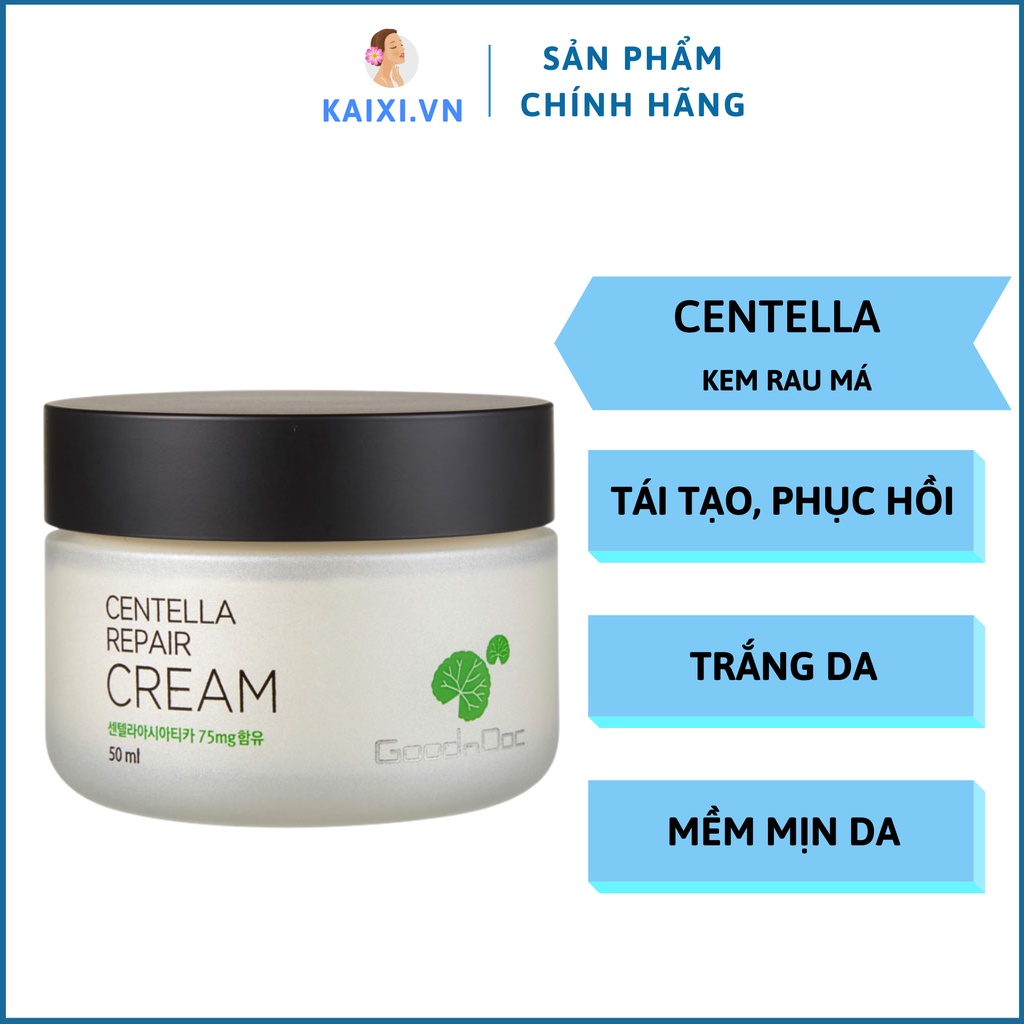Kem Rau Má Dưỡng Ẩm Phục Hồi Giảm Thâm Nám Trắng Sáng Da Chống Lão Hóa GoodnDoc Centella Repair Cream - kaixicosmetics