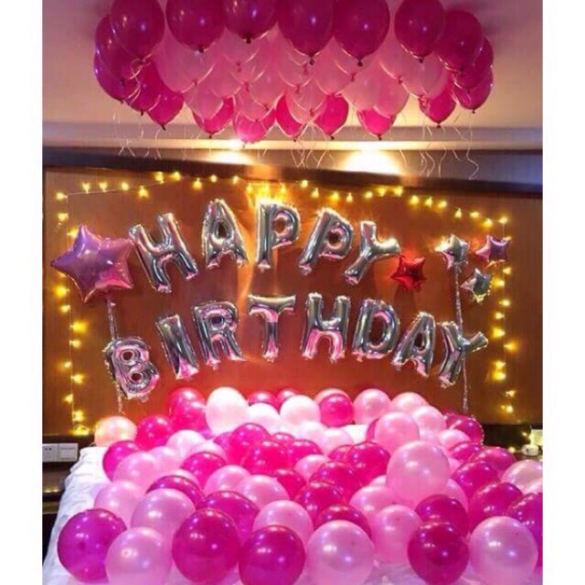 [TẶNG 2 SỐ] Set happy birthday kèm bóng nhũ - chat với shop để chọn màu