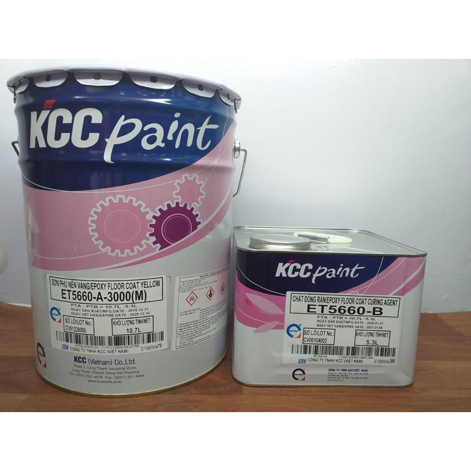 ET5660 3000M (Bộ 16L ) - Màu Vàng. Sơn phủ Epoxy hệ lăn 2 thành phần