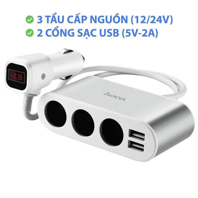 Tẩu Sạc điện thoại ôtô mở rộng CAO CẤP - HOCO Z13