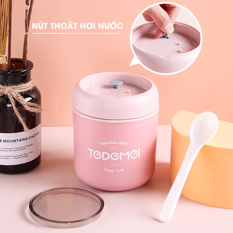 Cốc Đựng Canh, Cháo DK HARVEST x TEDEMEI - Chất Liệu INOX 304 -  - Dung Tích 530ml